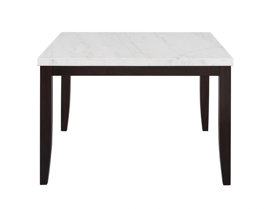 Steve Silver Francis Square Marble Top Dining Table in Cordovan Dark Cherry