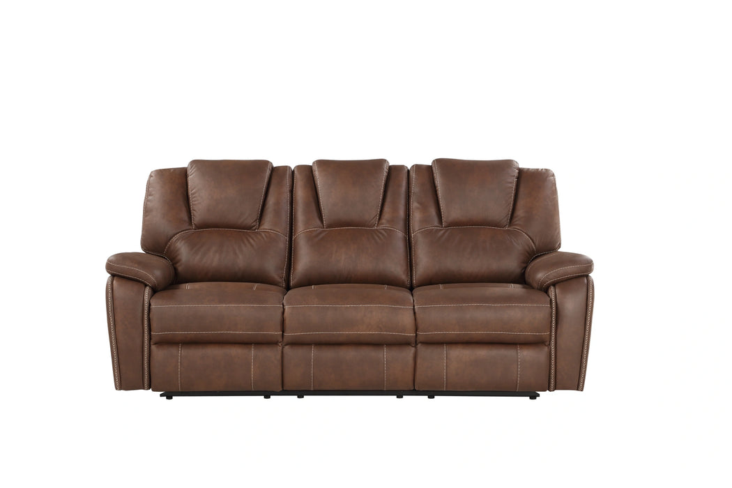 Steve Silver Katrine Manual Reclining Sofa in Chestnut Brown