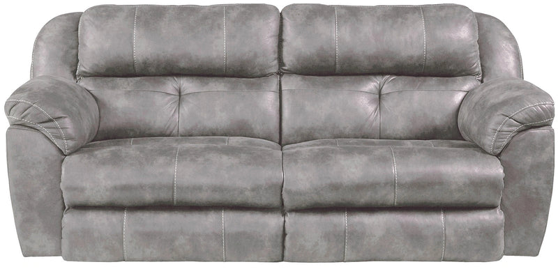 Catnapper Ferrington Power Headrest Power Lay Flat Reclining Sofa in Steel