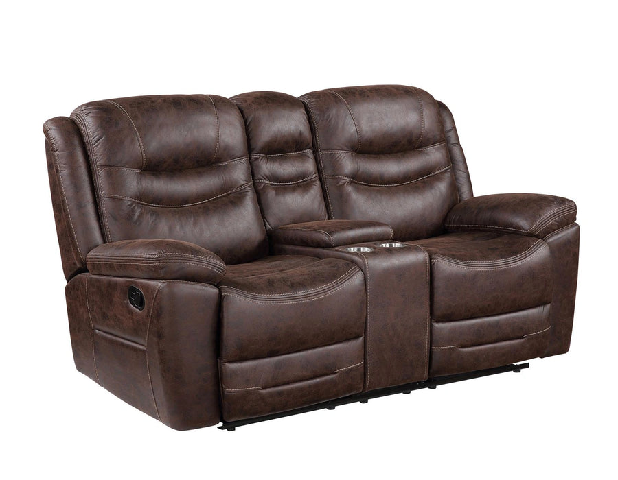 Steve Silver Stetson Manual Reclining Console Loveseat in Merlot