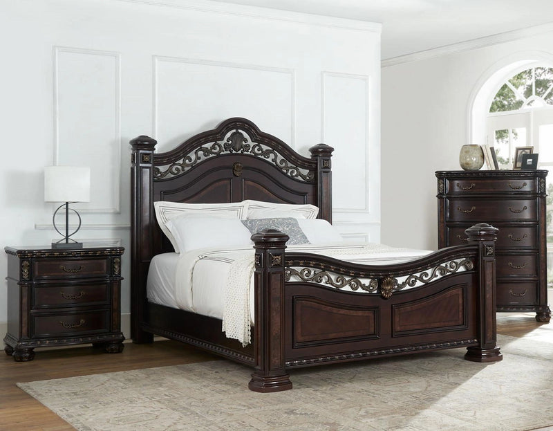 Steve Silver Monte Carlo King Poster Bed in Cocoa