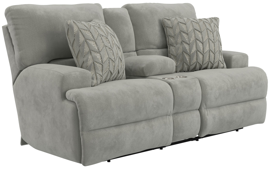 Renaldo Power Lay Flat Recl Console Loveseat w/Zero Gravity - Valeri Furniture & Blinds (Appleton, WI)