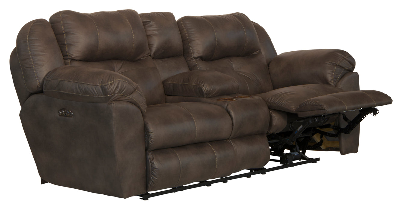Ferrington Power Headrest Power Lay Flat Reclining Console Loveseat - Valeri Furniture & Blinds (Appleton, WI)