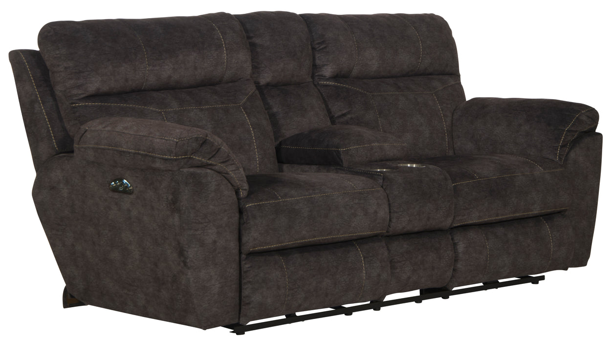 Sedona Pwr Headrest Lay Flat Recl Cnsl Loveseat w/Stg & Cupholders - Valeri Furniture & Blinds (Appleton, WI)
