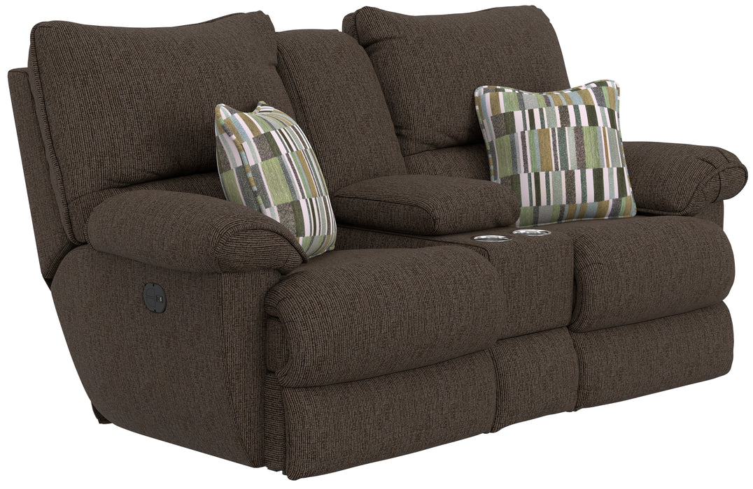 Lenny Power Lay Flat Reclining Console Loveseat - Valeri Furniture & Blinds (Appleton, WI)