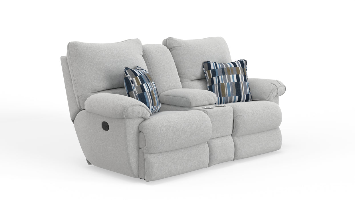 Lenny Power Lay Flat Reclining Console Loveseat - Valeri Furniture & Blinds (Appleton, WI)