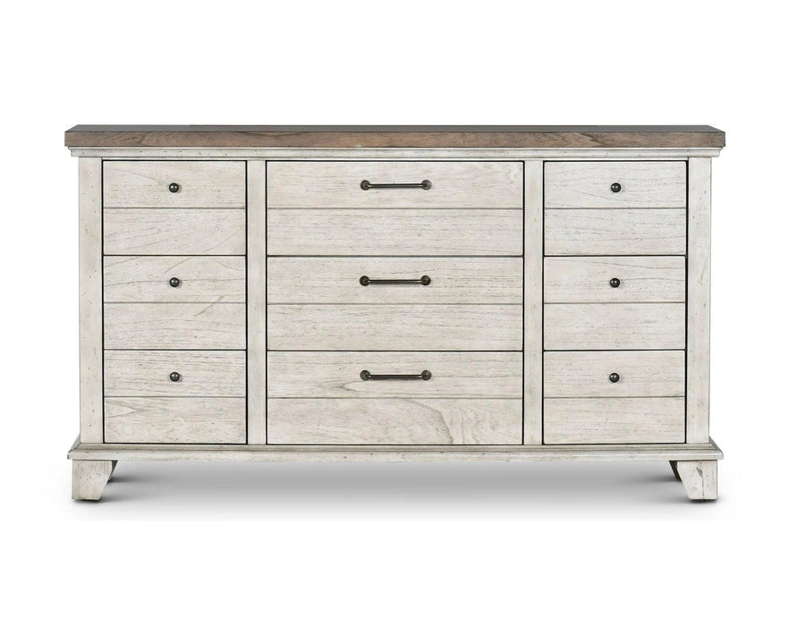 Steve Silver Bear Creek 9 Drawer Dresser in White Smoke