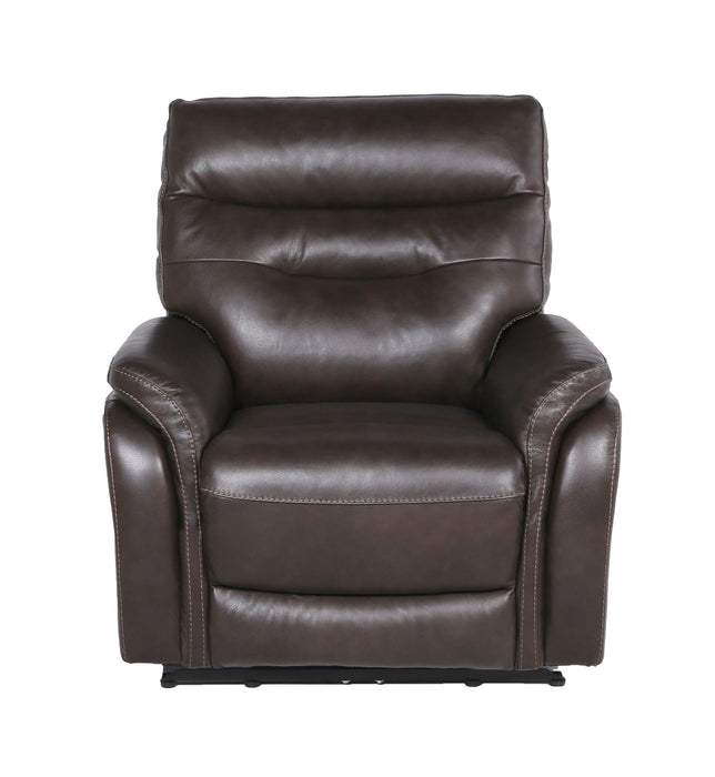 Steve Silver Fortuna Leather Dual Power Recliner in Coffee