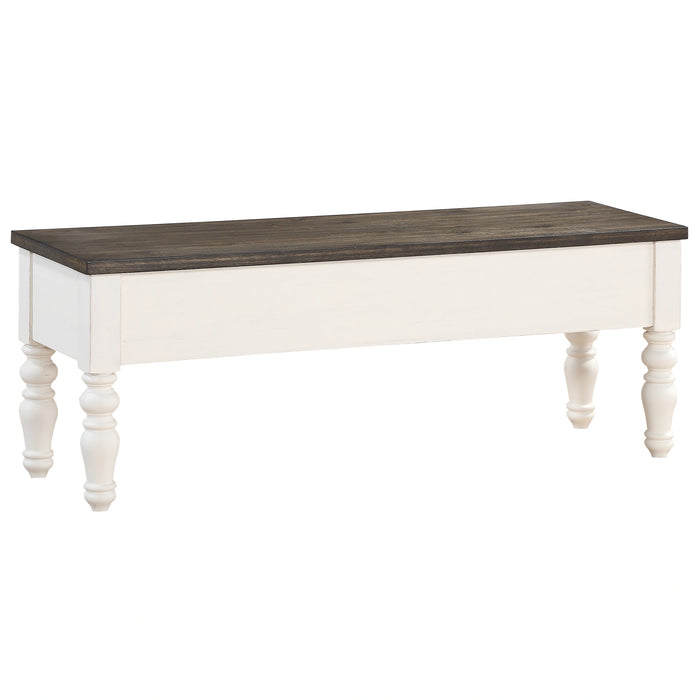 Steve Silver Joanna Storage Bench in Two-tone Ivory and Mocha