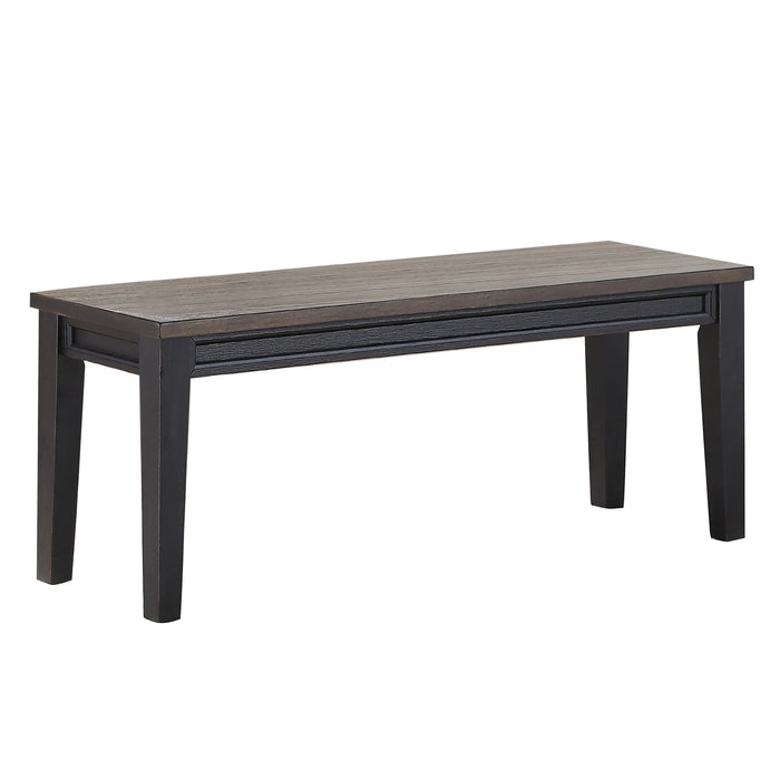 Steve Silver Raven Noir Bench in Two Tone Ebony and Driftwood