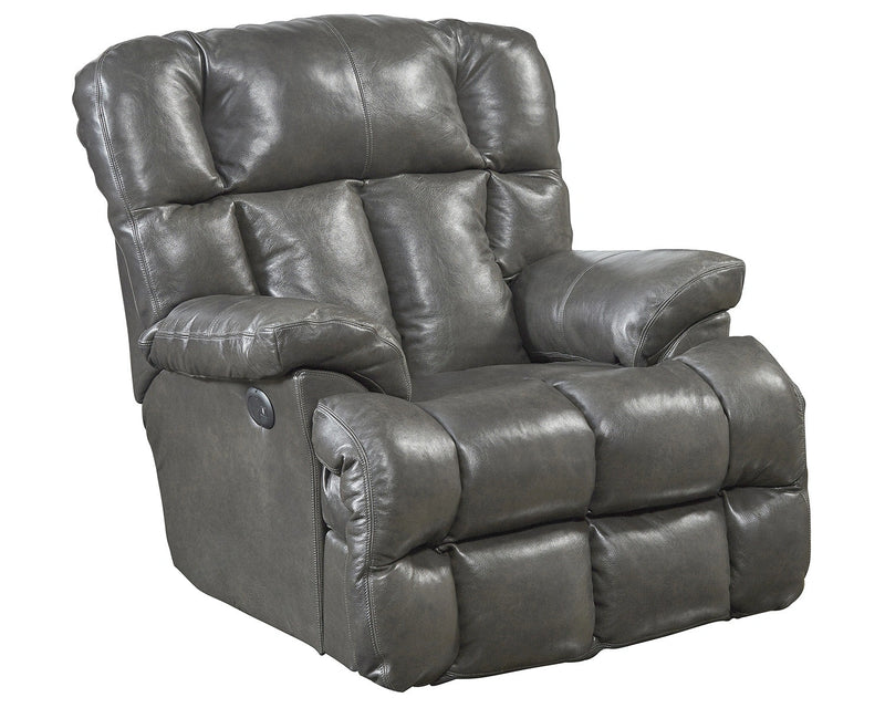 Catnapper Victor Power Lay Flat Chaise Recliner in Steel