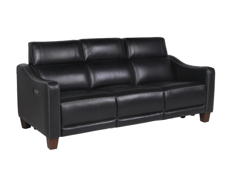 Steve Silver Giorno Dual Power Leather Sofa in Midnight