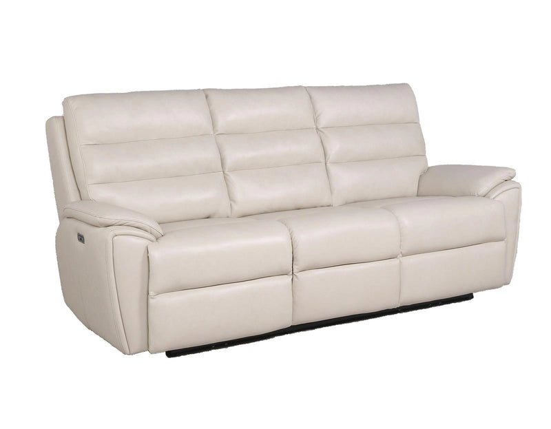 Steve Silver Duval Leather Dual Power Reclining Sofa in Impressive Ivory