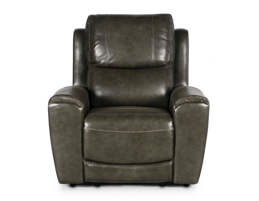 Steve Silver Laurel Leather Dual Power Recliner in Grey