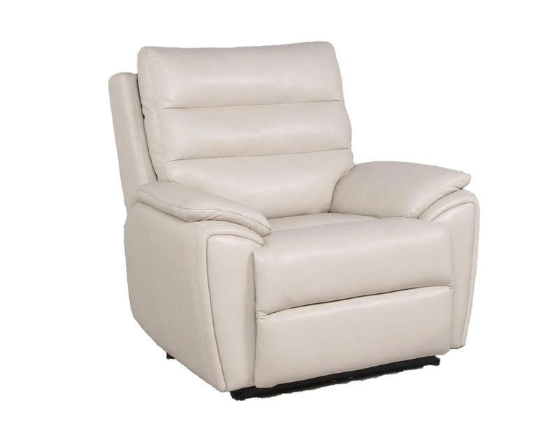 Steve Silver Duval Leather Dual Power Recliner in Impressive Ivory