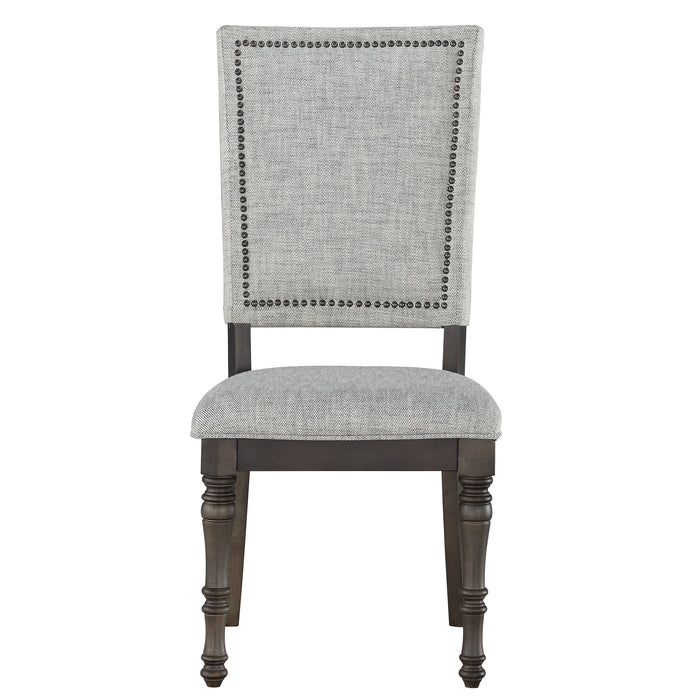 Steve Silver Linnett Upholstered Back Side Chair in Slate