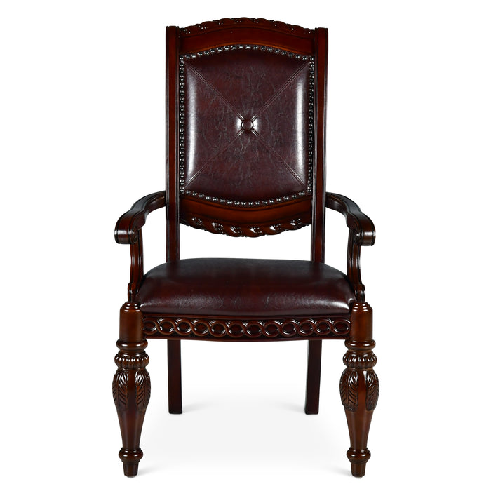 Steve Silver Antoinette Arm Chair (Set of 2) in Rich Cherry - Valeri Furniture & Blinds (Appleton, WI)