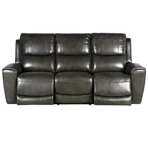 Steve Silver Laurel Leather Dual Power Reclining Sofa in Grey - Valeri Furniture & Blinds (Appleton, WI)
