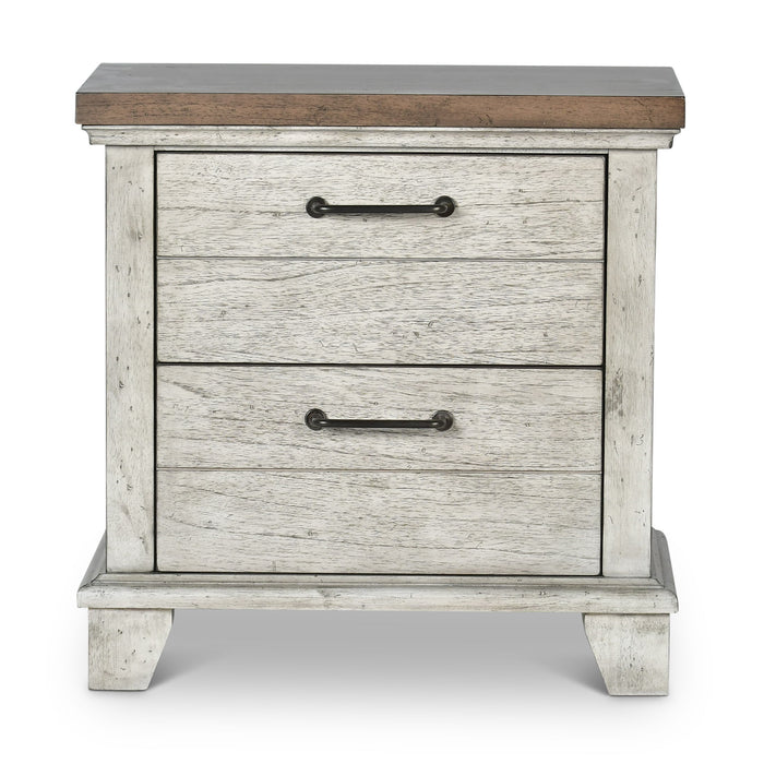 Steve Silver Bear Creek 2 Drawer Nightstand in White Smoke - Valeri Furniture & Blinds (Appleton, WI)